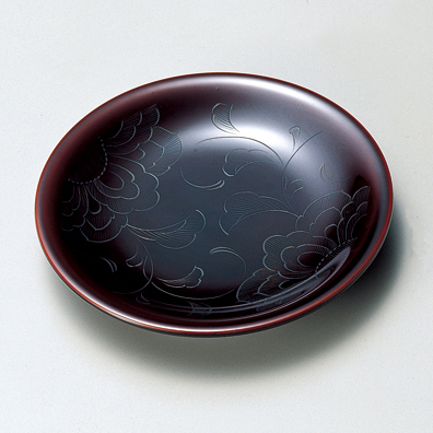 銘々皿 桜ちらし 黒 5枚セット 木製 漆塗り 取り皿・小皿 11-06401