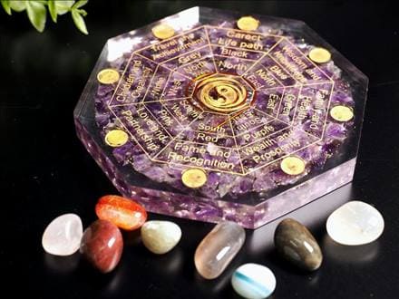 ◇梵字刻印＆7色チャクラデザインケース◇八卦モチーフオルゴナイト