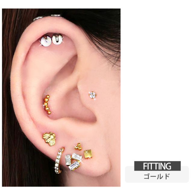 ボディピアス [Soeur de Nana] シンプルスクエアバーベル/16G スクエア