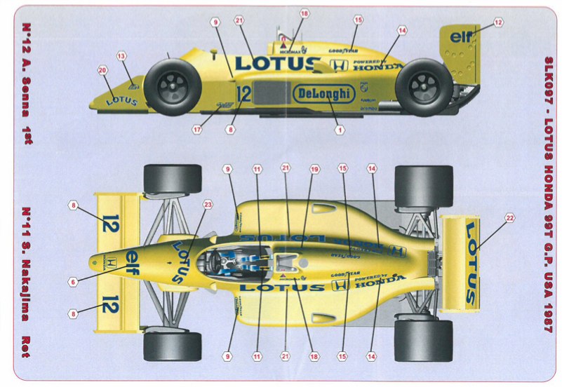 タメオ 1/43 メタルキット ロータス 99T ホンダ U.S.A.GP 1987 Winner