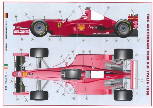 タメオ 1/43 メタルキット フェラーリ F300 サンマリノ GP Xウイング