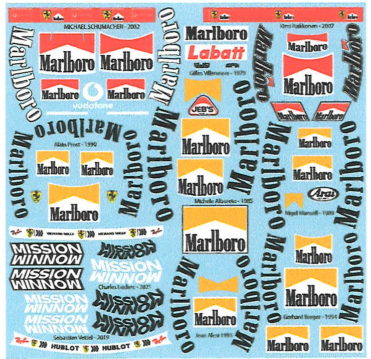 ミュージアムコレクション 1/5 ヘルメット マルボロ タバコデカール