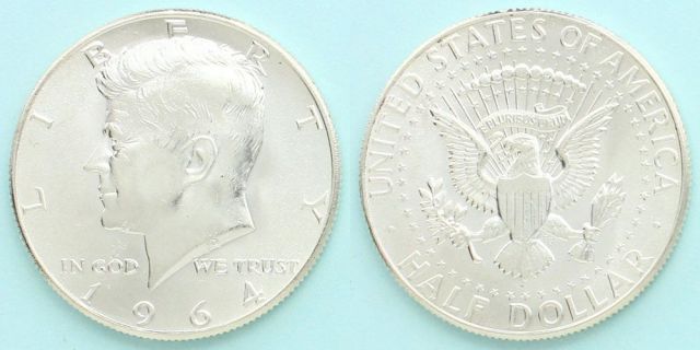 アメリカ合衆国 1964 1/2ドル銀貨 ジョン・F・ケネディ