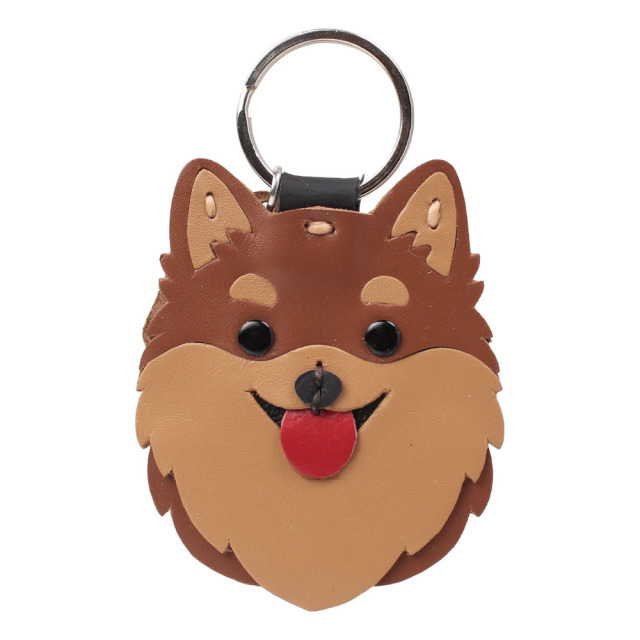 本革 犬のキーホルダー イヌ いぬ 柴犬 ハスキー シュナウザー チワワ
