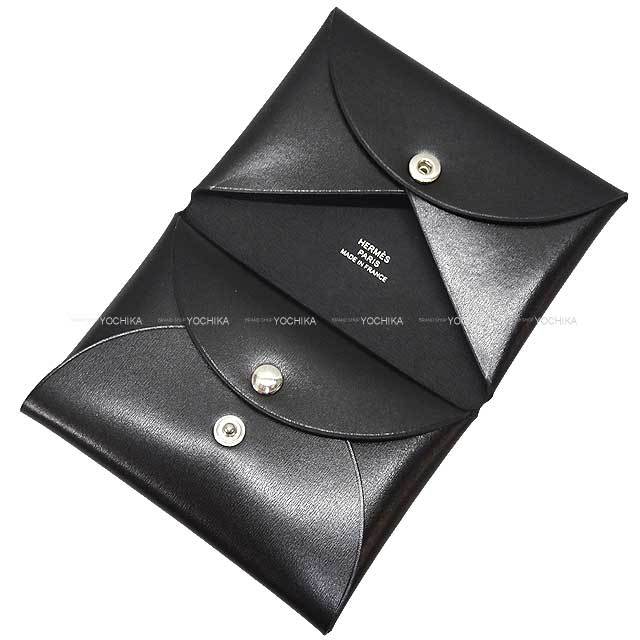 HERMES エルメス カードケース カルヴィ デュオ 黒 (ブラック