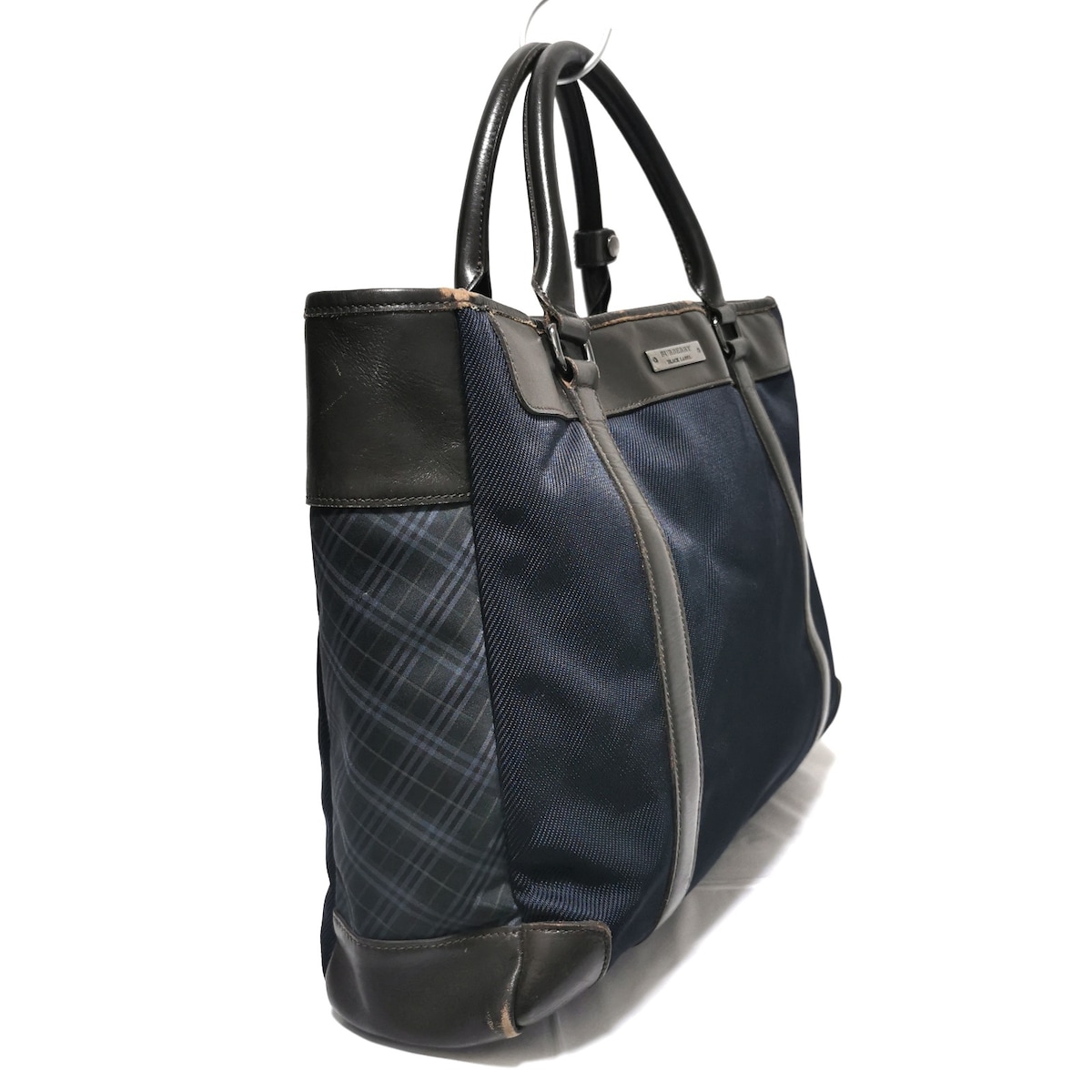 バーバリーブラックレーベル/ビジネスバッグ/ネイビー×ブラウン×マルチ