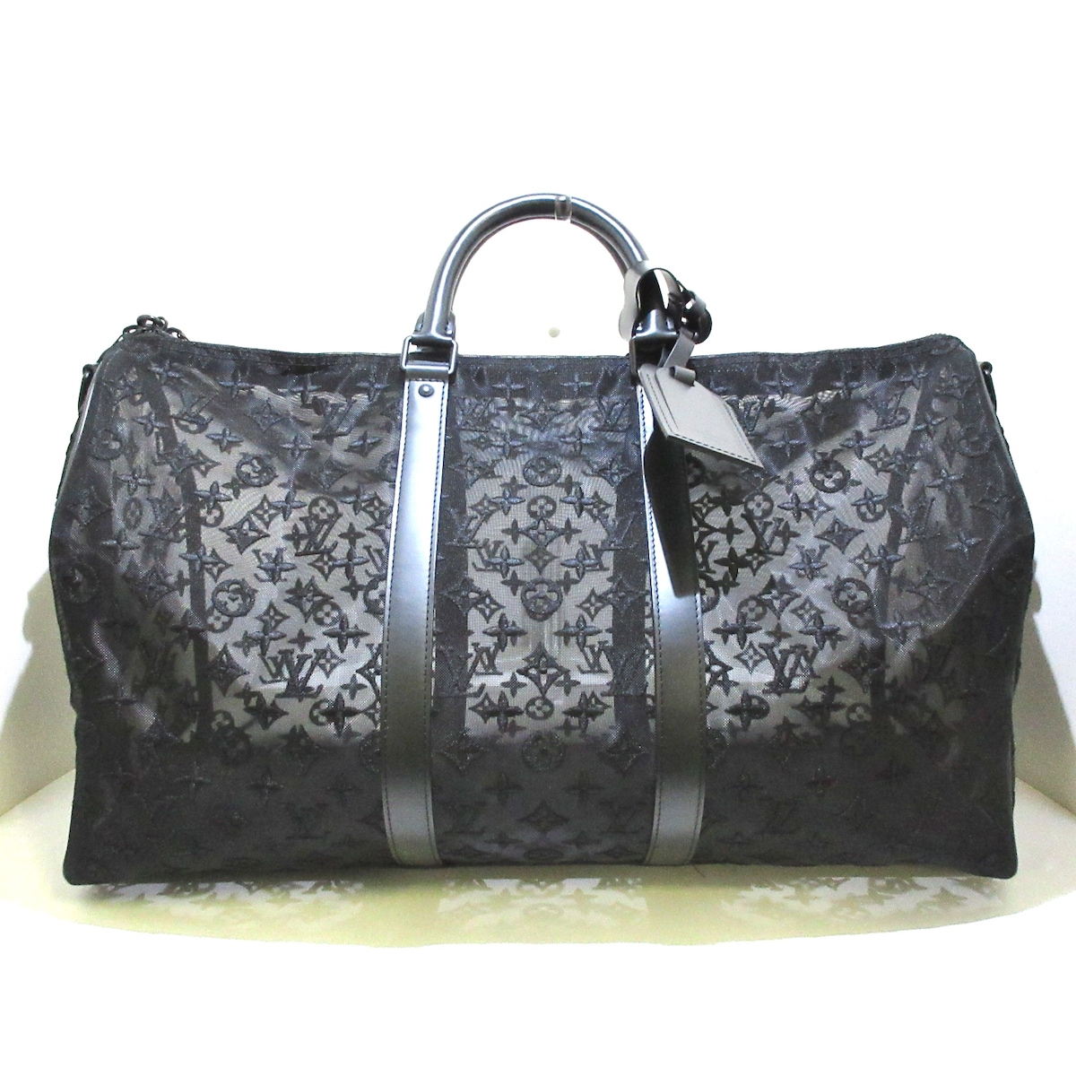 ルイヴィトン/ボストンバッグ/キーポルバンドリエール50/黒/メッシュ