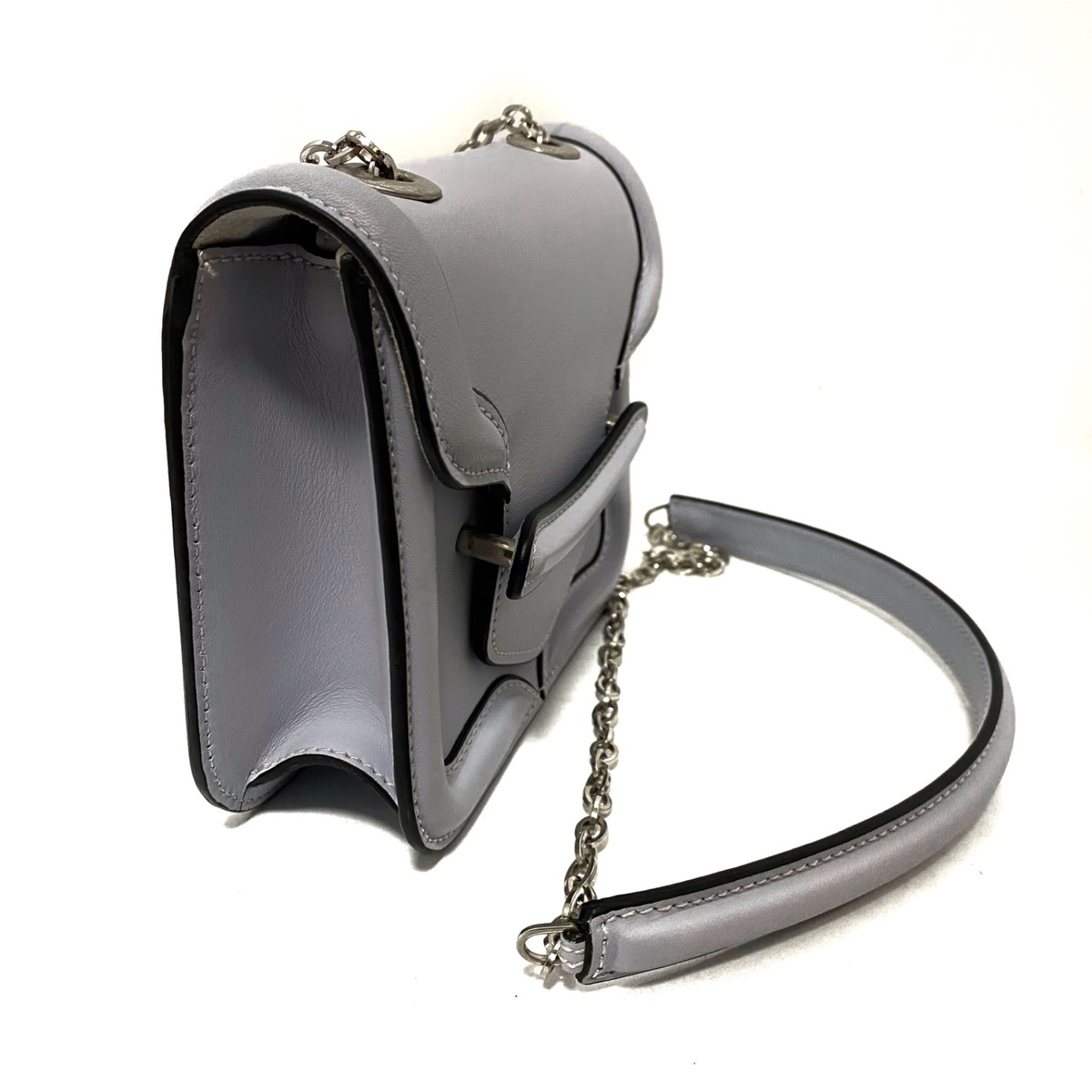 アレキサンダーマックイーン/ショルダーバッグ/ライトブルー/レザー