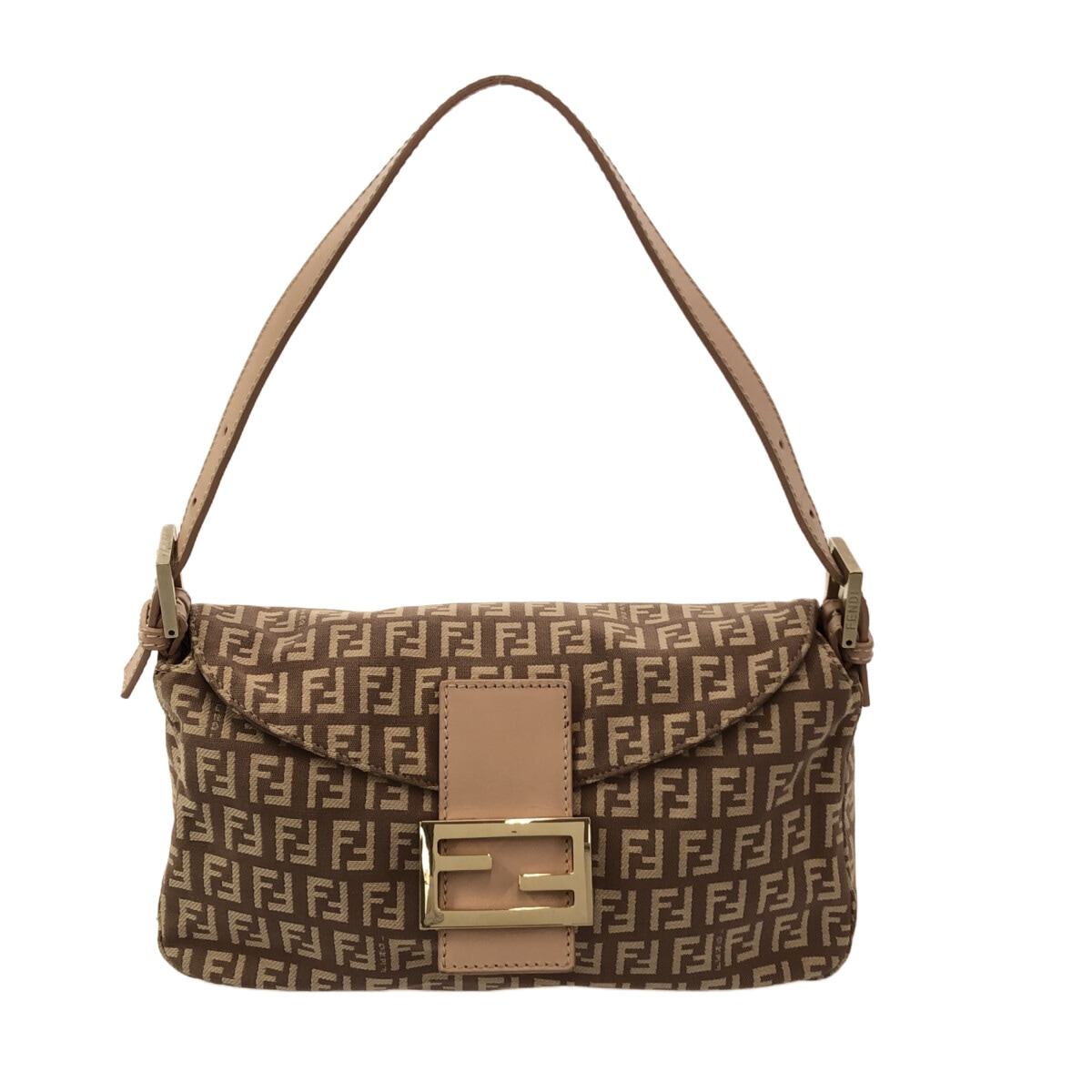 フェンディ/ショルダーバッグ/ズッキーノ柄/ピンクベージュ×ベージュ