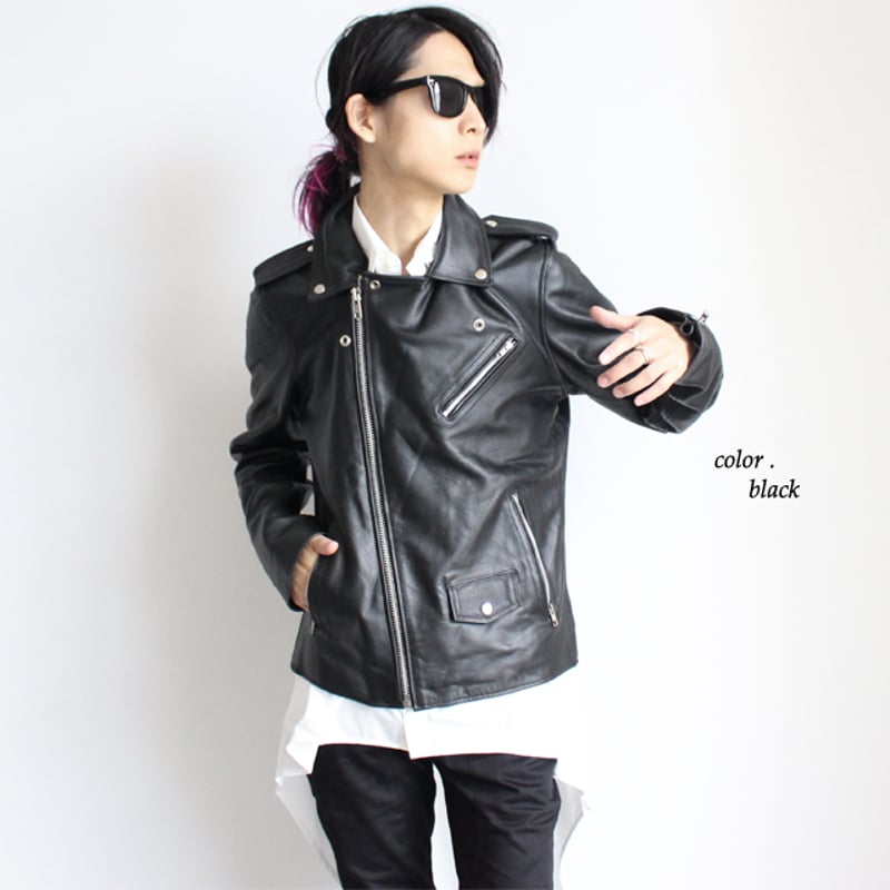albino】 カウハイド仕様リアルレザーダブルライダースジャケット | albino