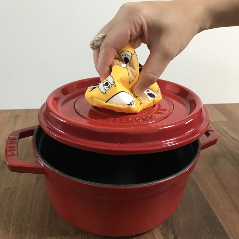 即納】三角鍋つかみ（2個セット） オリジナルボーダーコリー柄