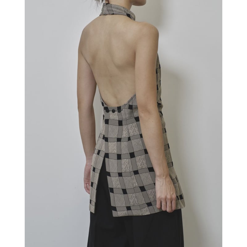 TODAYFUL】Halterneck Checkjacquard Tops ※納期5/中～