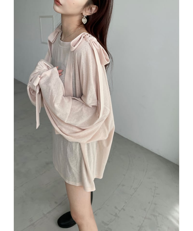 FICTION TOKYO リボンデザインショートトップス Ribbon］Tops