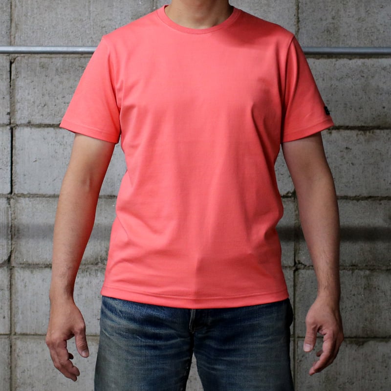 HOFI-021R オーガニック超長綿 タック襟Tシャツ：サーモンピンク | 東