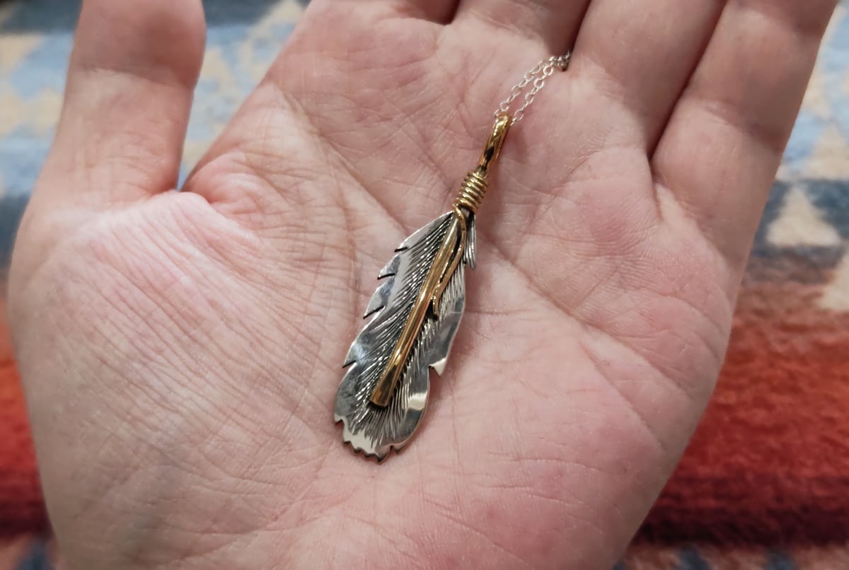 NAVAJO 『12KGF FEATHER NECKLACE（T. Mace）』 | S K