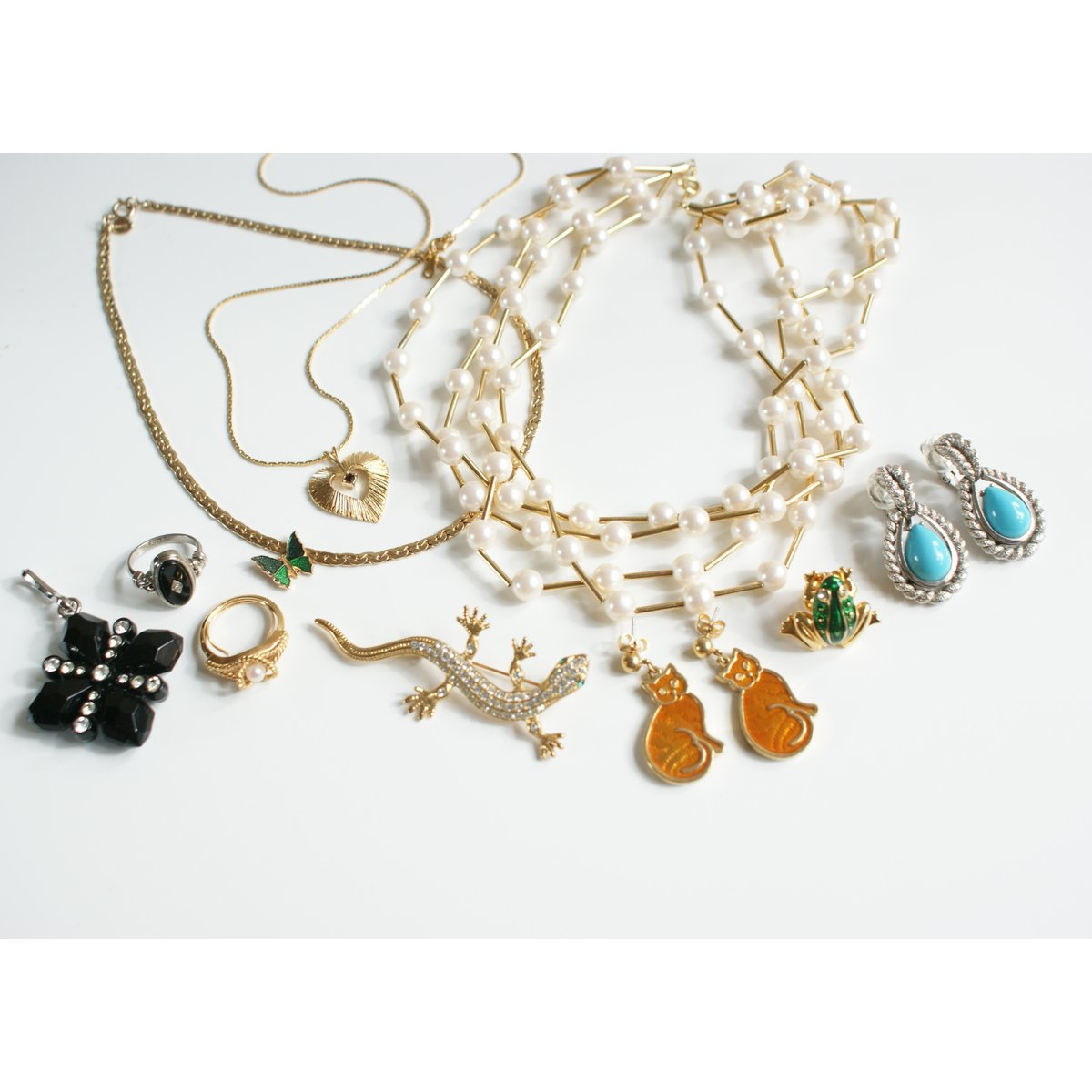 アメリカ買付】MONETモネ リザード ラインストーン ブローチ