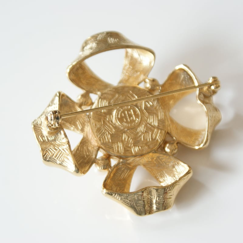 GIVENCHYジバンシィ パール リボン ブローチ / ヴィンテージ