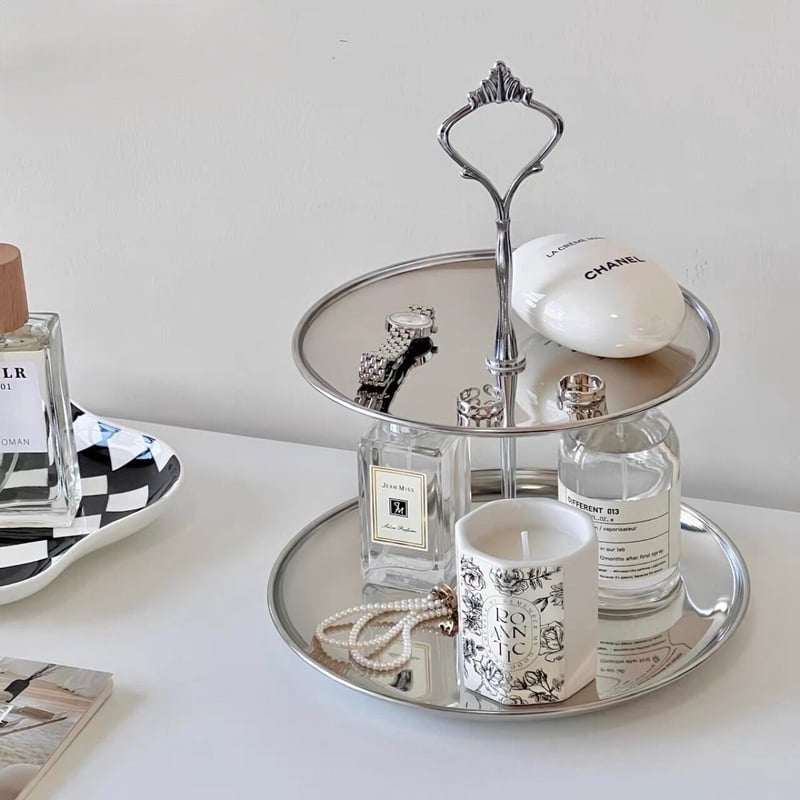 ステンレス 二段 アクセサリー トレイ ディスプレイ | 70PARK