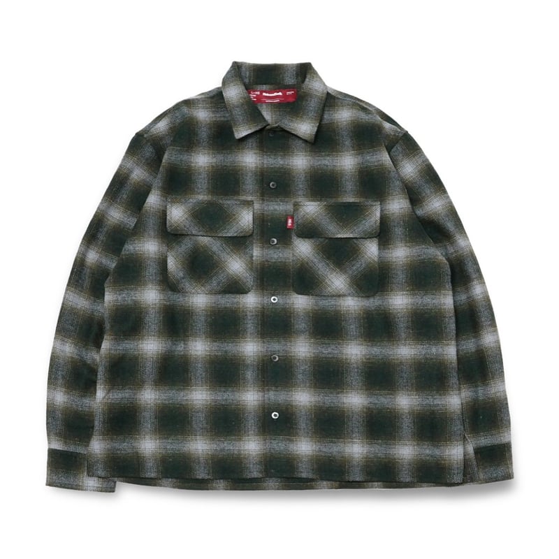 スタカリ Ombre Check Wool Shirt Sサイズ オーセンティックなウール