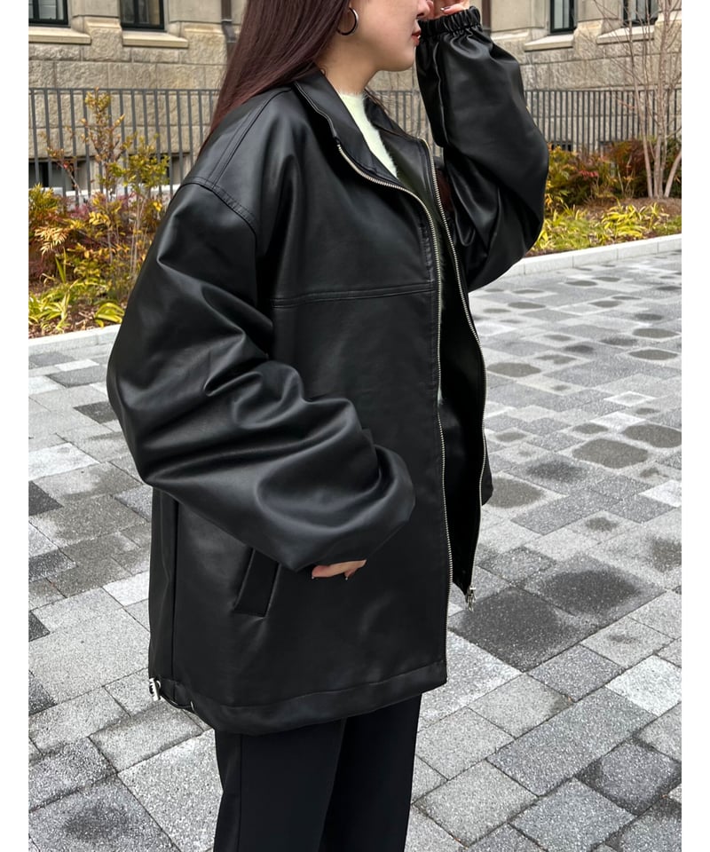 double zip leather jacket | LAZY AND EASY