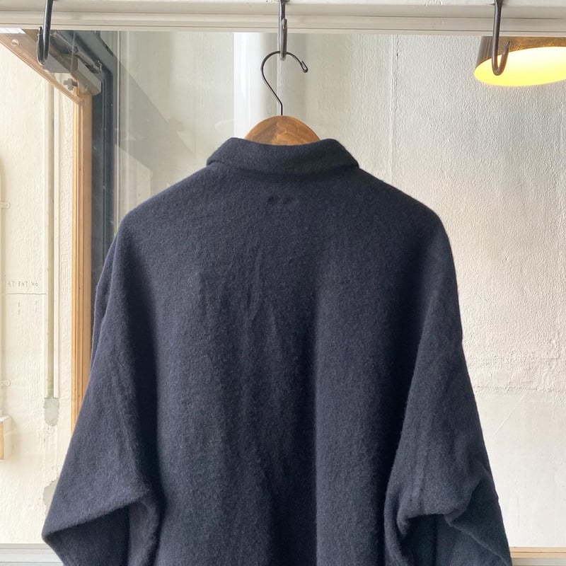 COMOLI 縮絨ウール ハーフジップシャツ | Less Higashikawa