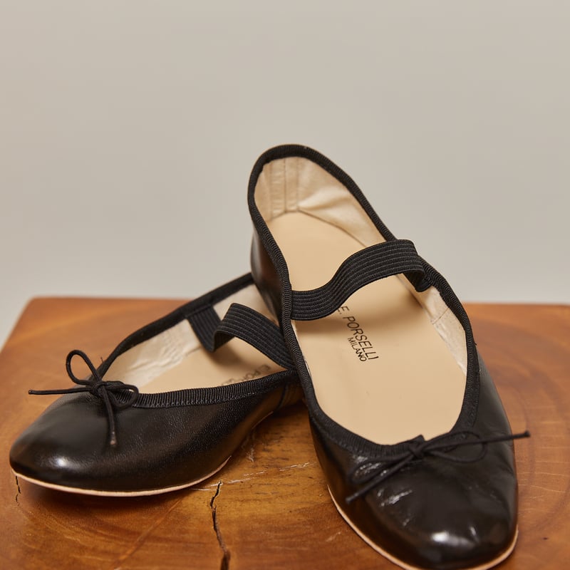 Porselli ポルセリ バレエシューズ ブラックストラップ | porselli