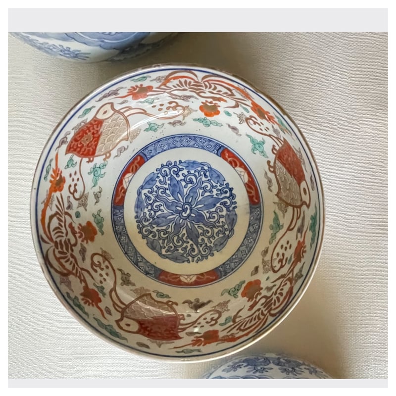 古伊万里 色絵三鉢 波千鳥文様 幕末〜明治 | れいゆぅる rayures