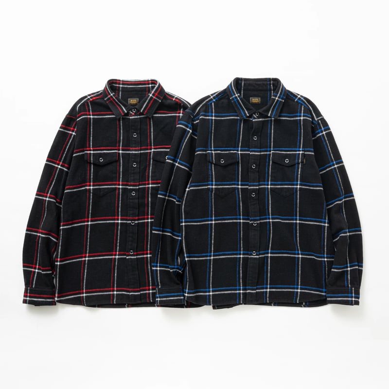 RATS COTTON FLANNEL CHECK SHIRT | MAROON