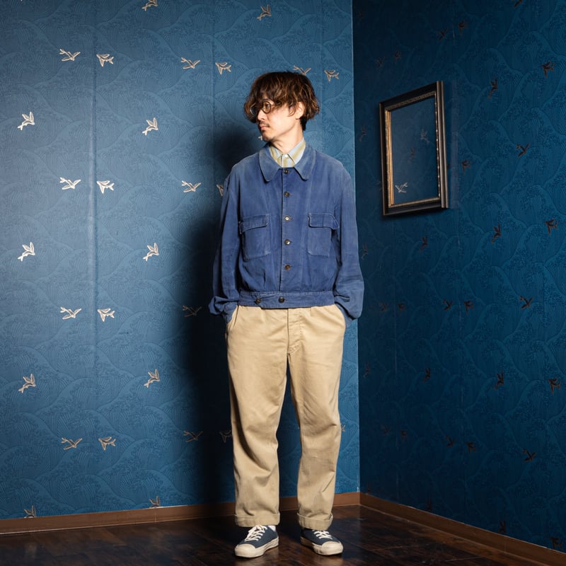 40-50s France Vintage Cotton Twill Cyclist Jack