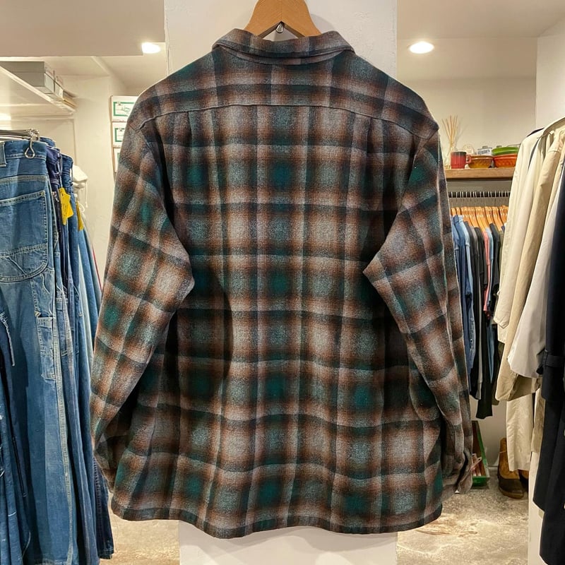 PENDLETON 90s オンブレチェック ウールシャツ USA製 ペンドルトン