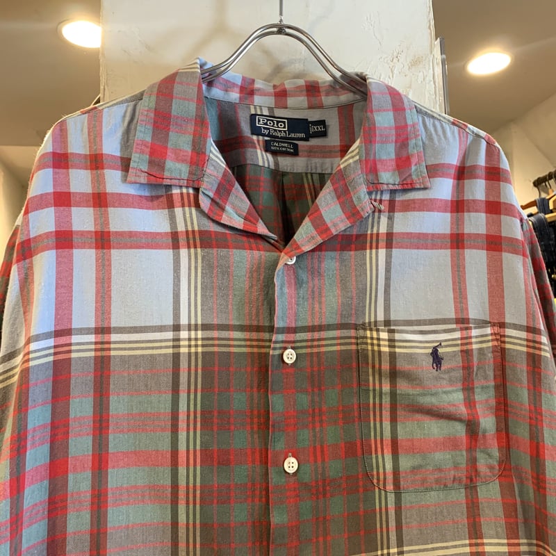 90s Polo by Ralph Lauren S/S オープンカラーチェックシャツ ラルフ