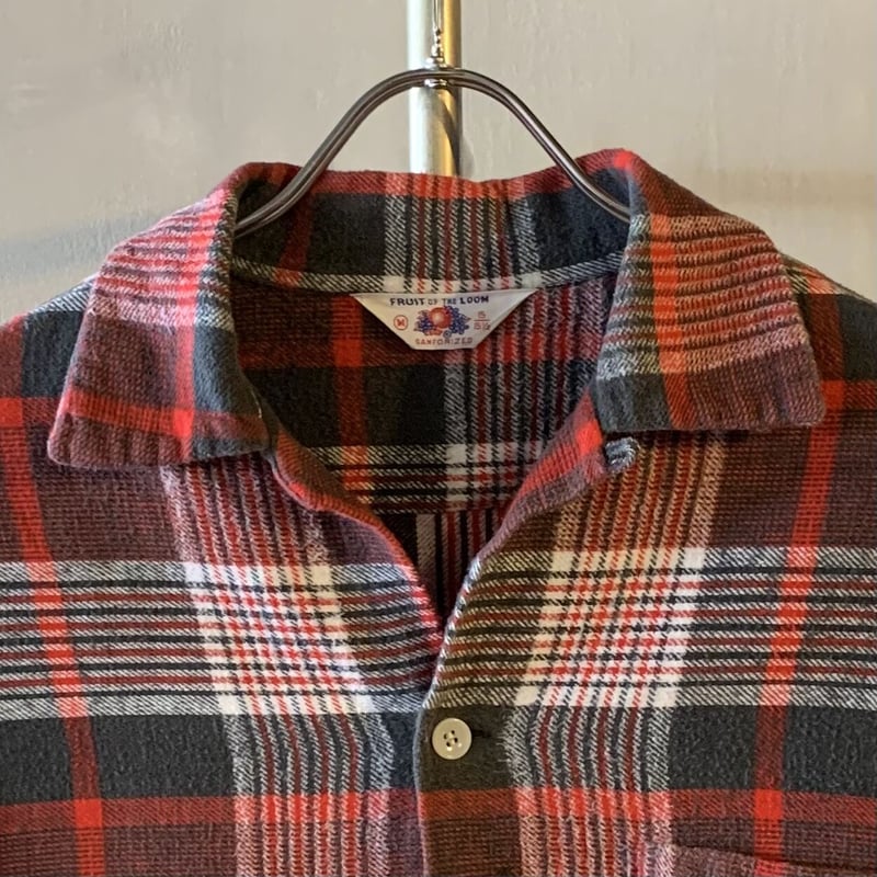 50s FRUIT OF THE LOOM ヴィンテージ ネルシャツ オープンカラー