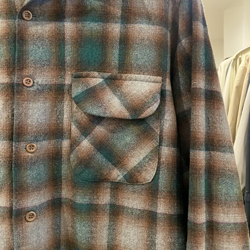PENDLETON 90s オンブレチェック ウールシャツ USA製 ペンドルトン