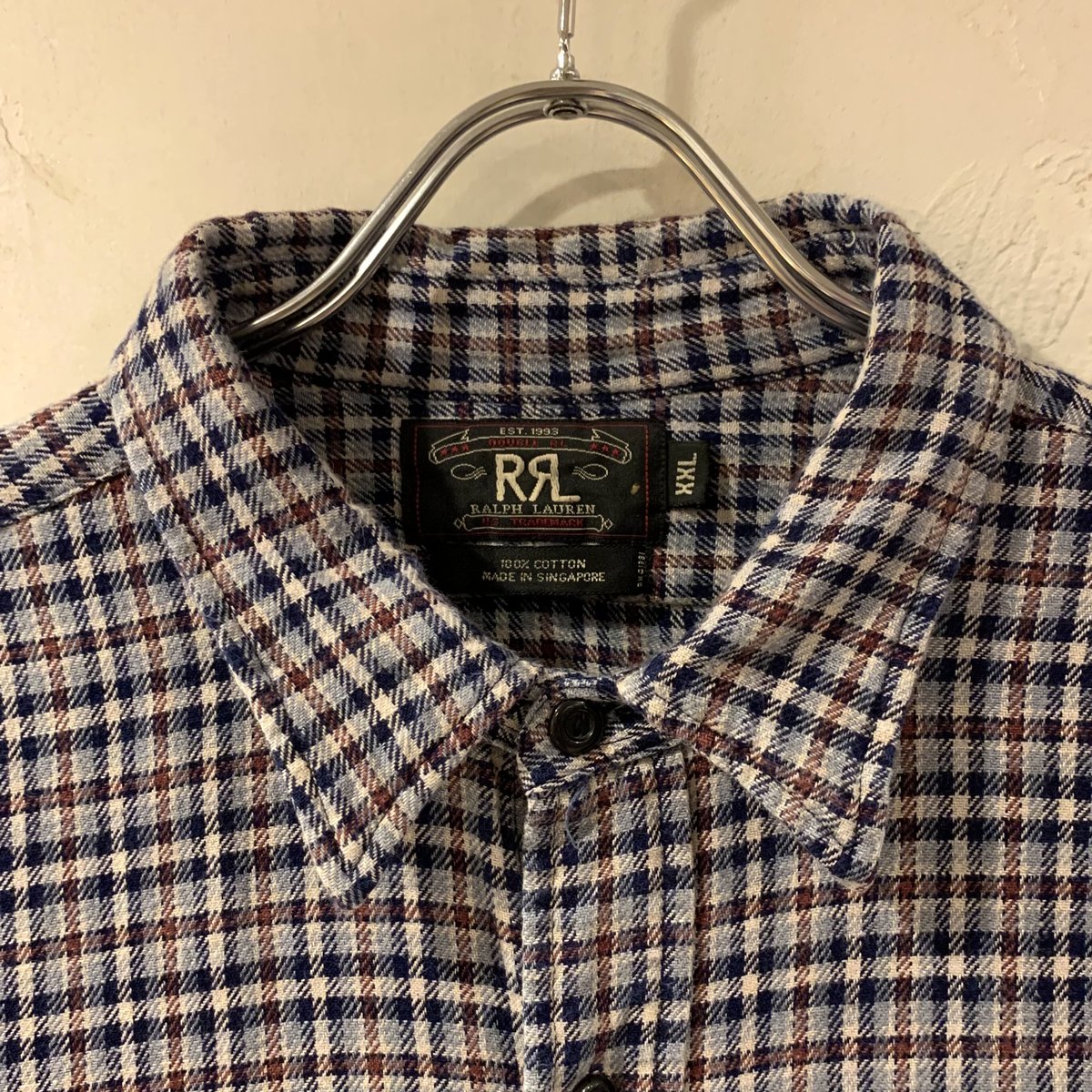90s RRL L/Sチェックネルシャツ ダブルアールエル Ralph Lauren