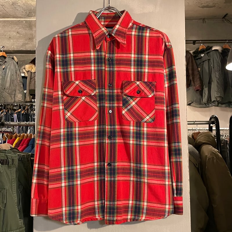 70s FIVE BROTHER L/S ネルシャツ USA製 Size XL コットンシャツ
