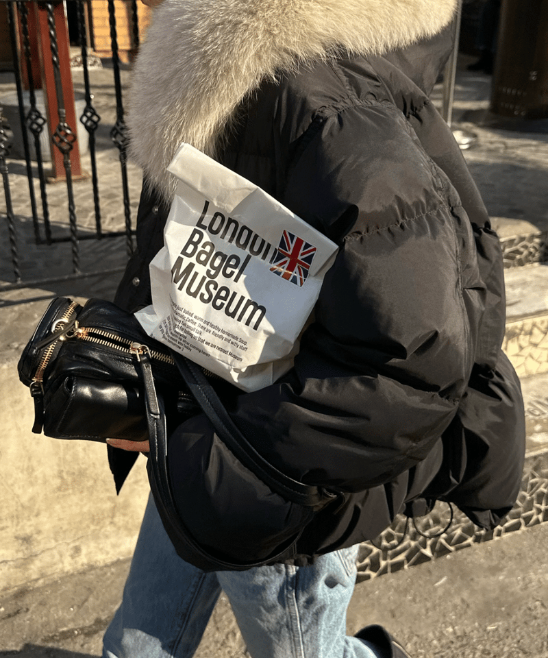 hooded down jacket(black) | ok.soon