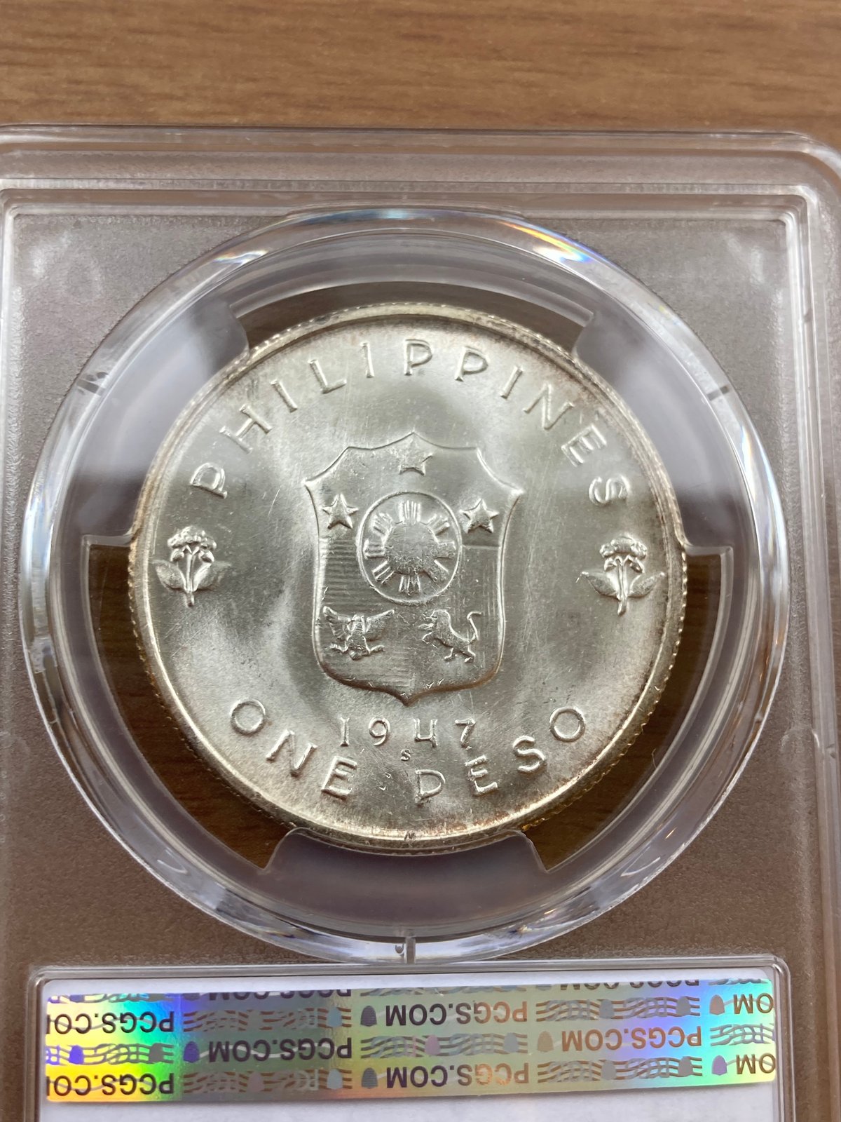 トーン有‼︎ PCGS鑑定MS65 1947年 アメリカ米国領フィリピン共和国
