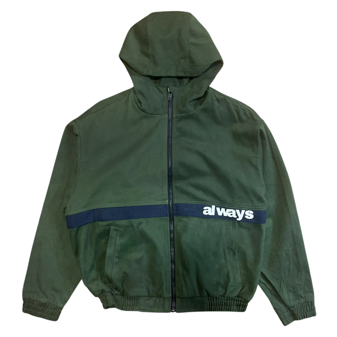 ADWYSD TWO TONE CANVAS BOMBER JACKET GREEN | LAUG