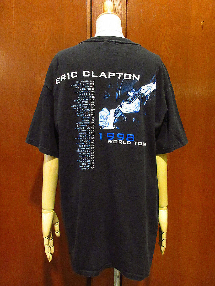 ビンテージ90's○ERIC CLAPTON 1998年ワールドツアーTシャツ黒size L○