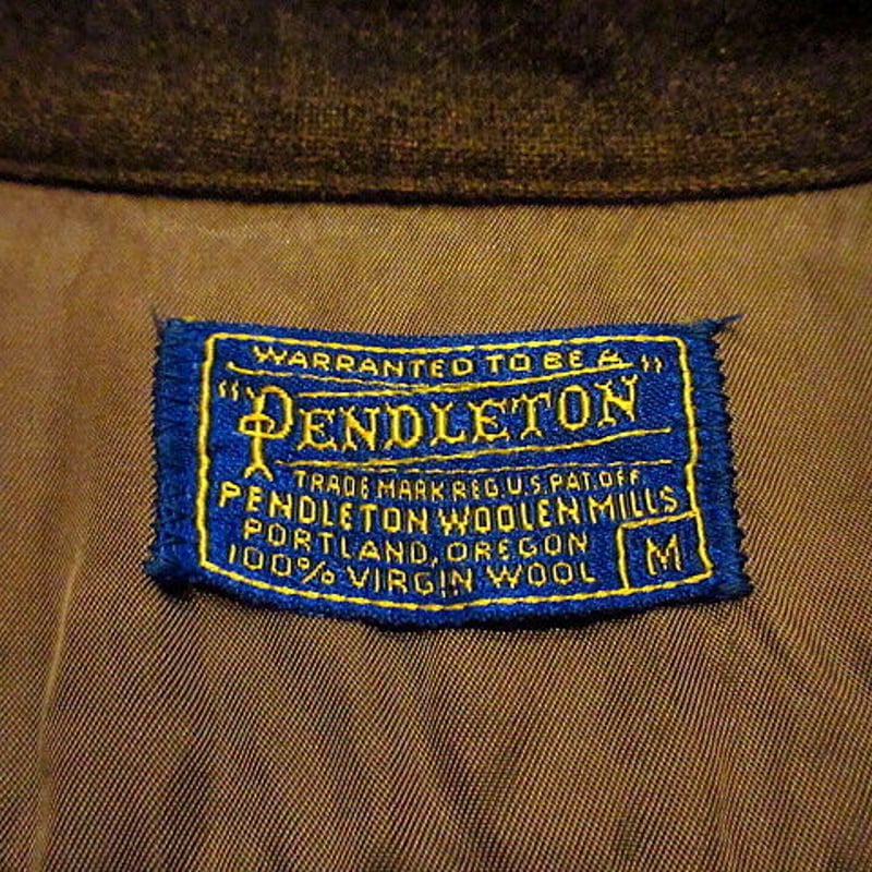 ビンテージ50's○PENDLETON オンブレストライプウールシャツ茶 Size M
