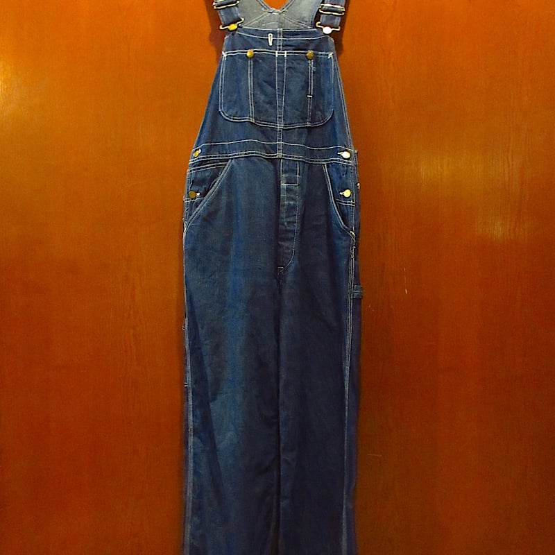 ビンテージ40's○Leeハウスマークデニムオーバーオール○250602m8-m