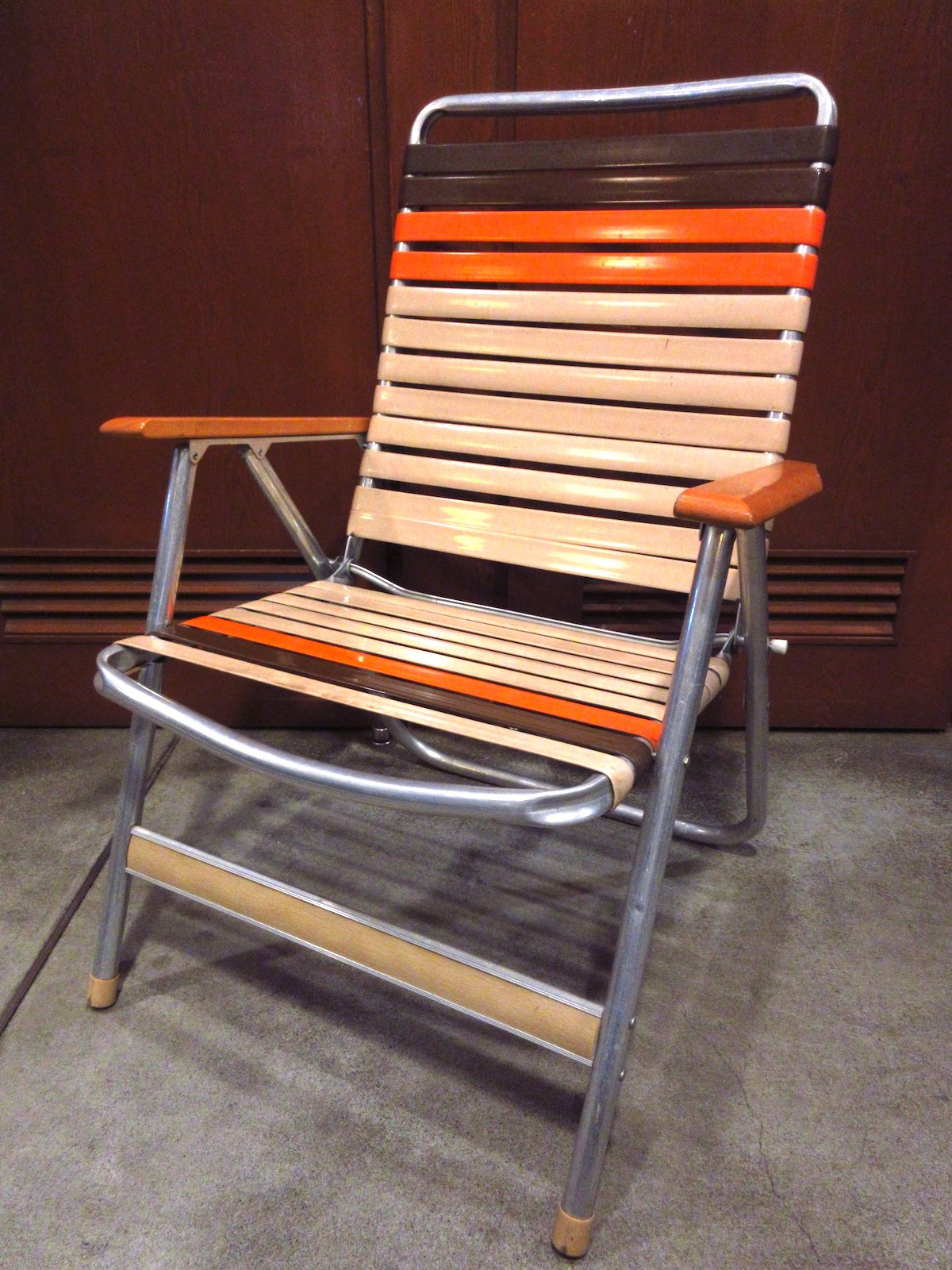 ビンテージ70's○アルミアウトドアフォールディングチェア○231124m1