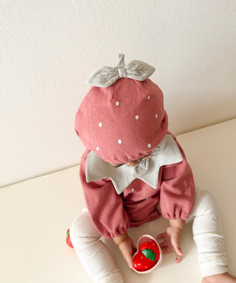 mocmof 苺ロンパース+帽子なりきりセット 622-650025 | TAKARAYA O