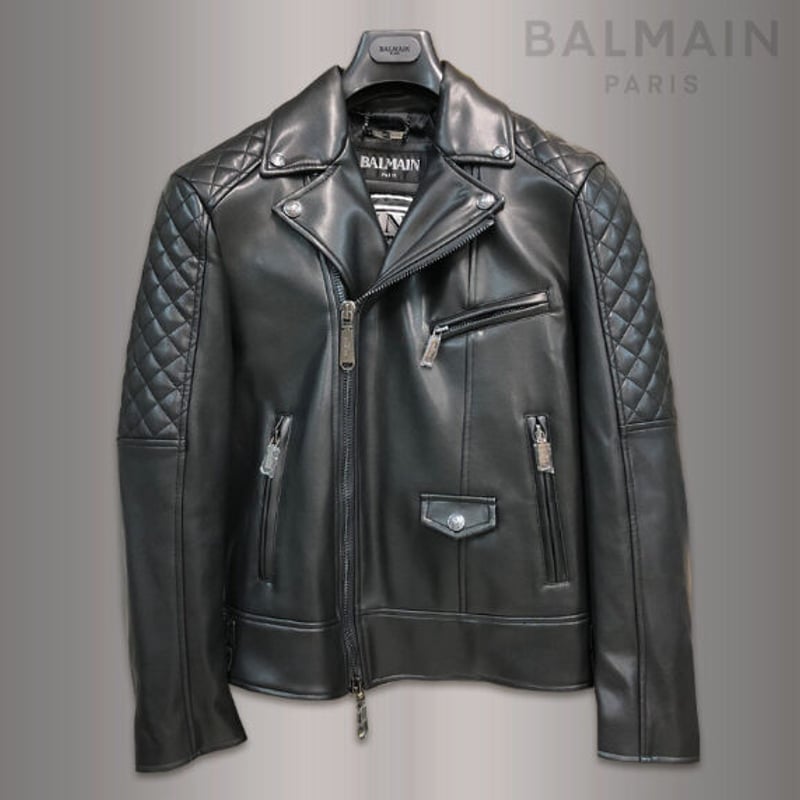BALMAIN PARIS バルマン ライダース ジャケット メンズ エコレザー