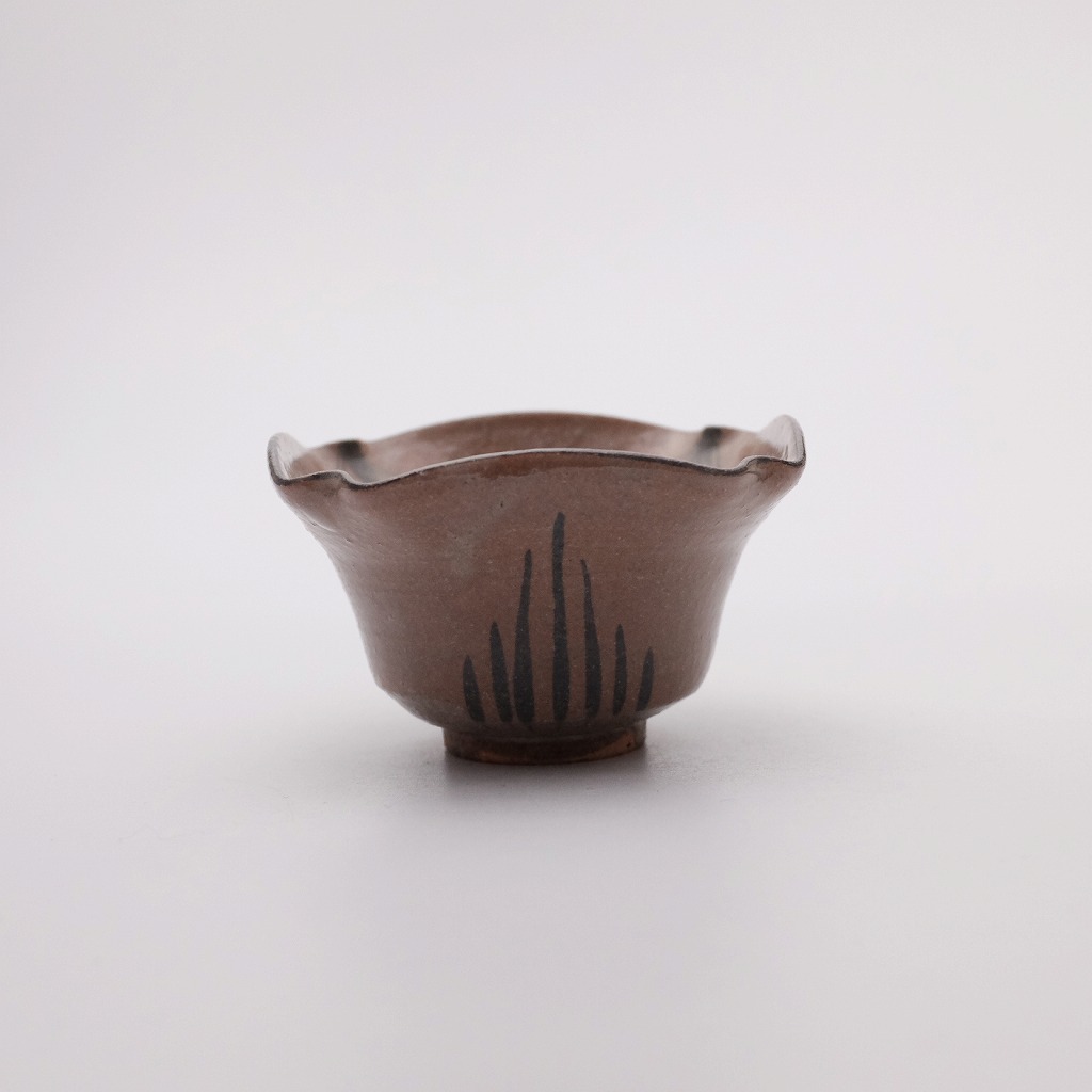 絵唐津『中里重利』扇面形向付六角向付二種類十客揃い二段重ね共箱