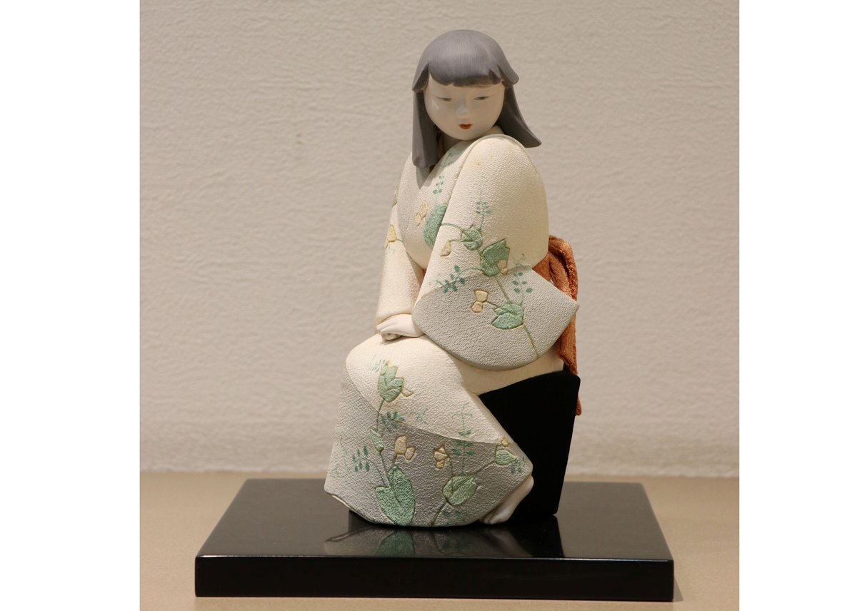 めばえ」 岩瀬なほみ 木彫布貼り 彩色 共箱 | 林人形工房 ネット