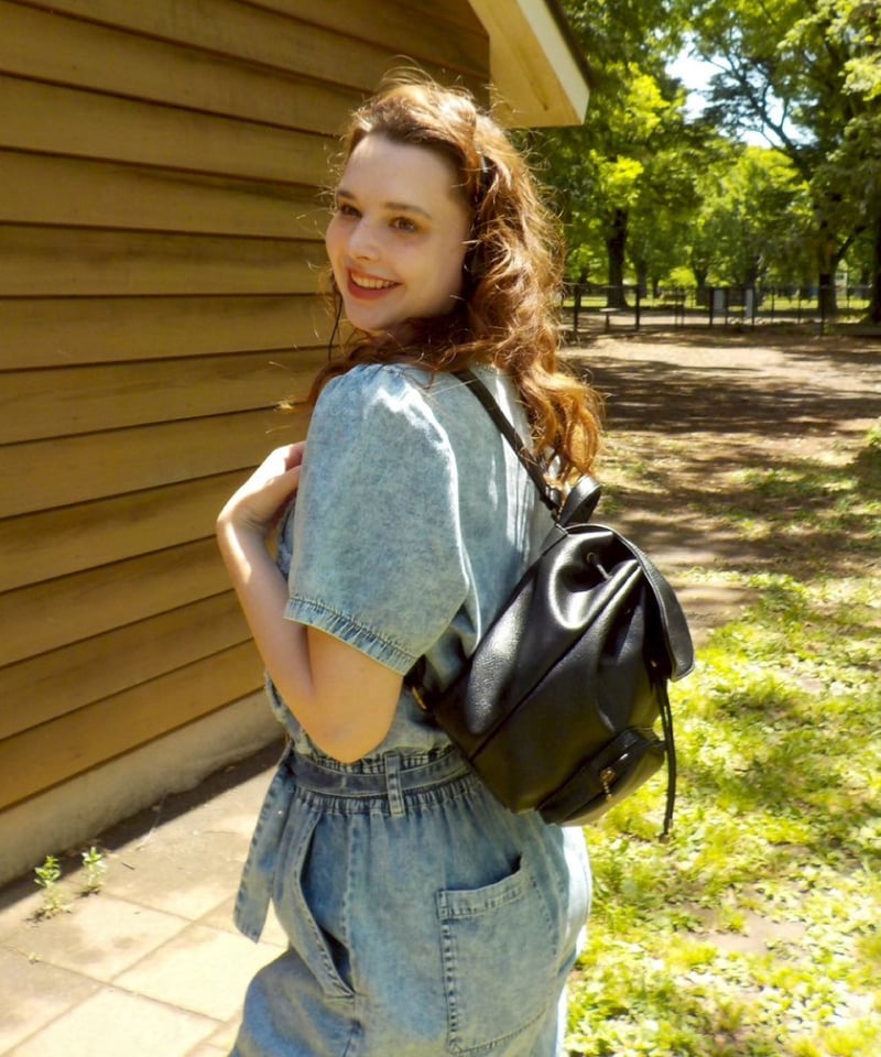 Mini leather back pack / black | Tostalgic Clot