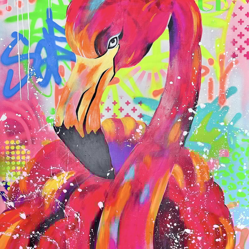 Flamingo」F80号キャンバス【原画一点物】 | MIMAJAPAN ART'STORE