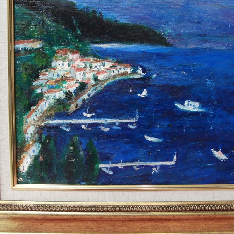 ≪国美協≫南 美穂子、『南イタリア 崖の町、アマルフィ』、油彩画、F6