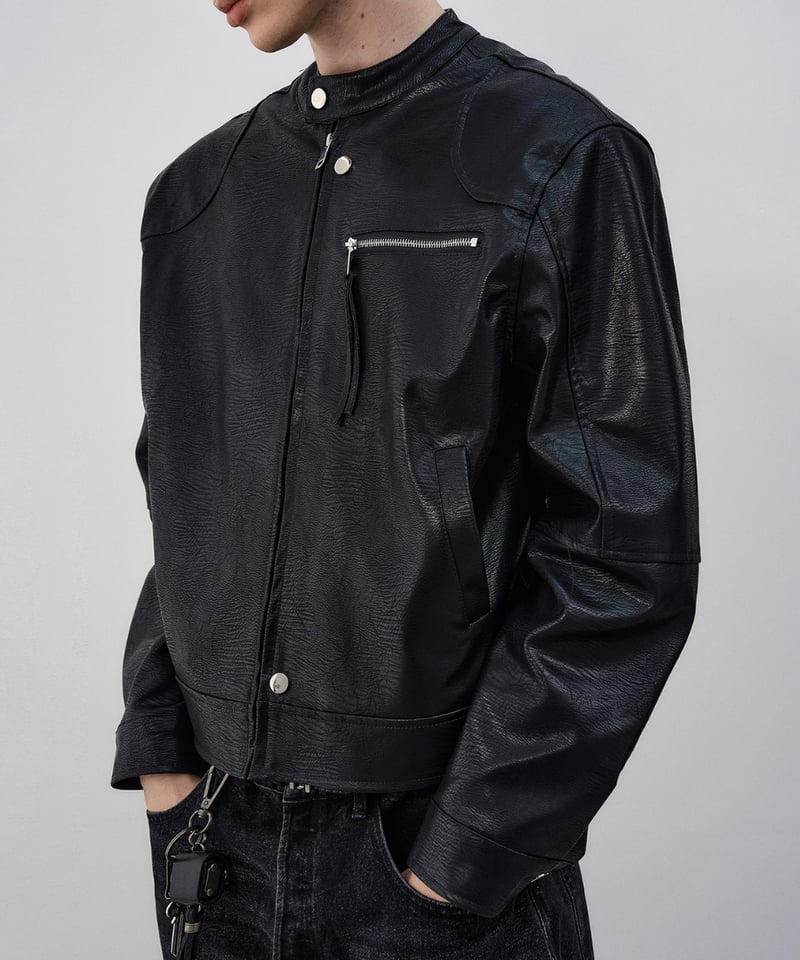 スタンドカラー レザージャケット | ness.